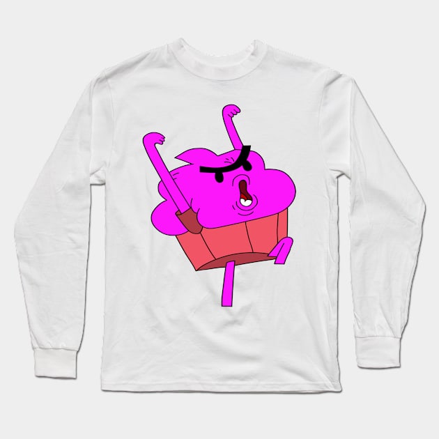 Cupcake Dancing Long Sleeve T-Shirt by Kamin42